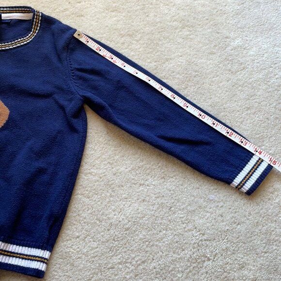 Janie and Jack Bulldog Puppy Sweater Connor Navy Intarsia-Knit Size 5 - Picture 8 of 8